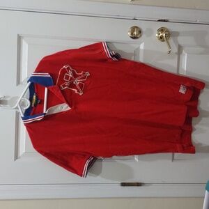Men's red Rugby Ralph Lauren short sleeve shirt size XXL.